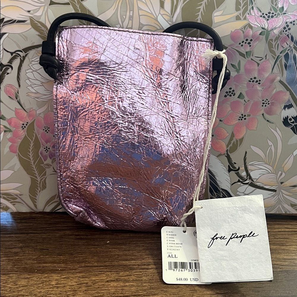 Free People Shimmering Pink Crossbody Bag - Picture 2 of 5